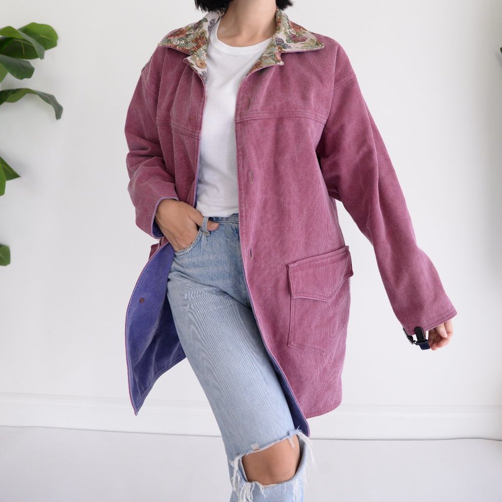 Women’s Utility Jacket - Dusty Rose Reversible Corduroy